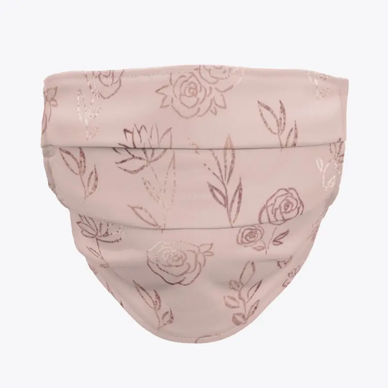 Rose Gold Floral Mask